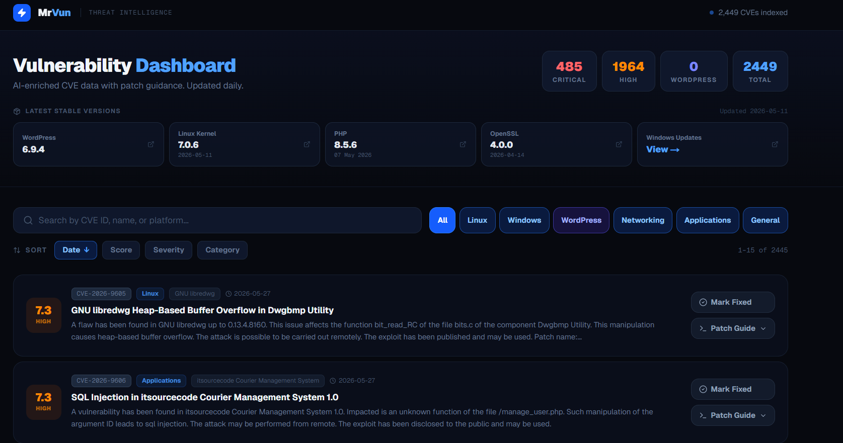 Vulnerability Dashboard